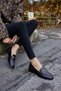Rush Women's Black Real Leather Loafer Shoes - 2