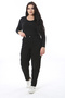 Women's Plus Size Black High Waist Back Waist Elastic Lycra Jeans Pants 65N38498