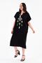 Women's Plus Size Dream Catcher Embroidery Detail Black Dress - 5