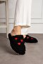Women's Fluffy Red Heart Embroidered House Slippers Dowry Bundle Slippers Valentine's Day Stc1055 - 2
