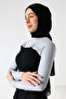 Turtleneck Hijab with Neck Collar and Sleeves in Gray - 4