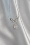316L Steel Silver Color Bow Detail Zircon Stone Solitaire Necklace Tj-Bko8924 - 2
