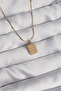 Ramia-Premium |   316L Steel Gold Color Square Charm Model Necklace Tj-Bko8928 |   Tg.Ty