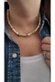 Women's Necklace with Bone Gold Detail