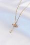 Ramia-Premium | 316L Stainless Steel Gold-Colored Winged Design with Zircon Stone Accents Women's Necklace TJ-BKO7411 | Tg - 2