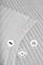 Judy Cotton Quilted Bedspread (Pique) Set Double Striped Casual Plain Off-White Cream - 3
