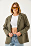 Women's Khaki Padded Double Pocket Lined Blazer Jacket 3338 60261198 - 3