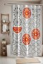 Bathroom Curtain, Orange Ethnic Flowers Pattern Shower Curtain, Bathtub Curtain 175X200Cm - 3