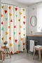 Bathroom Curtain, Vibrant Colored Hearts Pattern Shower Curtain, Bathtub Curtain 175X200Cm