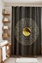 Bathroom Curtain, Bohemian Gold Sun Pattern Shower Curtain, Bathtub Curtain 175X200Cm