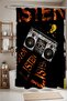 Bathroom Curtain, Retro Radio Pattern Shower Curtain, Bathtub Curtain 175X200Cm - 3