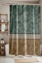 Bathroom Curtain, Ethnic Green Cream Abstract Patterned Patterned Shower Curtain, Bathtub Curtain 175X200Cm - 3