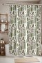 Shower Curtain - 175X200Cm Bohemian Brown Tulip and Leaves Pattern - 3