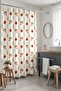 Bathroom Curtain, Red Autumn Flowers Pattern Shower Curtain, Bathtub Curtain 175X200Cm - 3