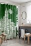 Bathroom Curtain, Green Istanbul Landscape Patterned Shower Curtain, Bathtub Curtain 175X200Cm - 3
