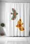 Ethnic Floral Birds Pattern Shower Curtain, 175X200Cm Size Bathroom Curtain - 3