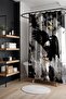 Bathroom Curtain, Flying Black Eagle Patterned Shower Curtain, Bathtub Curtain 175X200Cm - 2