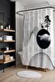 Bathroom Curtain, Deer in the Night Moon Pattern Shower Curtain, Bathtub Curtain 175X200Cm