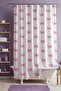 Pink Striped Bows Patterned Shower and Bathtub Curtain 175X200Cm - 2