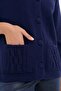 Women's Stand Collar Three Quarter Sleeve Short Wool Coat Y.A Navy Blue - 5
