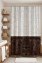 Bathroom Curtain, Ethnic Brown Flowers Pattern Shower Curtain, Bathtub Curtain 175X200Cm