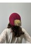 Fur Pomponed Knitting Women's Beret Salaş Beret - 3
