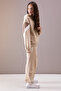 Beige Cargo Pocket Girl's Logo Double Suit 19868 - 4