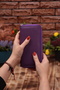 Plum Unisex Leather Portfolio Card Holder Long Wallet with Phone Compartment