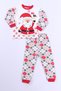 Children's New Year's Pajama Set with Christmas Santa Printed Ribbon D8