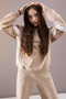 Beige Cargo Pocket Girl's Logo Double Suit 19868 - 6