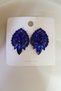 Navy Blue Glass Stone Evening Dress Women's Earrings - 4