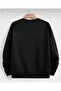 Black Crew Neck a Printed Sweatshirt - 2