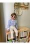 White Blue Linen Harem Salopette Shirt Bow Tie Set - 5