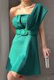 Green Scuba Fabric Special Invitation Dress with Belt - 3