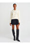 60925 Polo Collar Buttoned Knitwear Cardigan-Ecru - 3