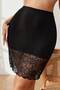 Basic Pencil Skirt - Lace Detail Mini Skirt, Waist Liqra and Elastic