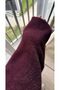 Burgundy Soft Bearded Yarn Wide Sleeve Detailed Knitwear Sweater - 4
