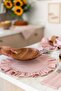 6-Piece 100% Dak Linen Round Ruffle Detailed American Service Plate/Supla Pink