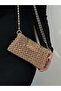 Champagne Bead Bag - Evening Dress Bag - Invitation Bag - Shoulder Bag - Evening Bag 20X13Cm - 4