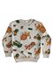 Boys' Two Yarn Cotton Raised Gray Lion-Dinosaur Pattern Long Sleeve Winter Pajamas Set - 3