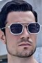 Male Steampunk Nathan Silver Metal Sunglasses - 4