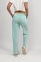 Women's Pocketed Cotton Elastic Waist Ribbon Patterned Pajama Bottom Nile Green Striped - 7