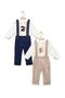 1-4 Years Boy Birthday Outfit Salopet Shirt Bow Tie Suit Birthday Concept - 4
