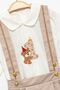 1-4 Years Boy Birthday Outfit Salopet Shirt Bow Tie Suit Birthday Concept - 2