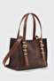 Brown Suede Women's Tote Shoulder Strap Bag - 267 - 3