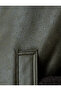 Faux Leather Short Oversize Biker Jacket with Faux Fur Plush Lining Pocket - 6