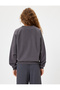 Basic Oversize Sweatshirt Crew Neck Long Sleeve Ribbed Embossed - 4