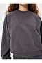 Basic Oversize Sweatshirt Crew Neck Long Sleeve Ribbed Embossed - 5
