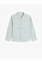 Striped Long-Sleeve Linen Shirt with Pocket Detail