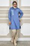 Women's Pullu Jeans Combin Detail Teseture Tunic - 3